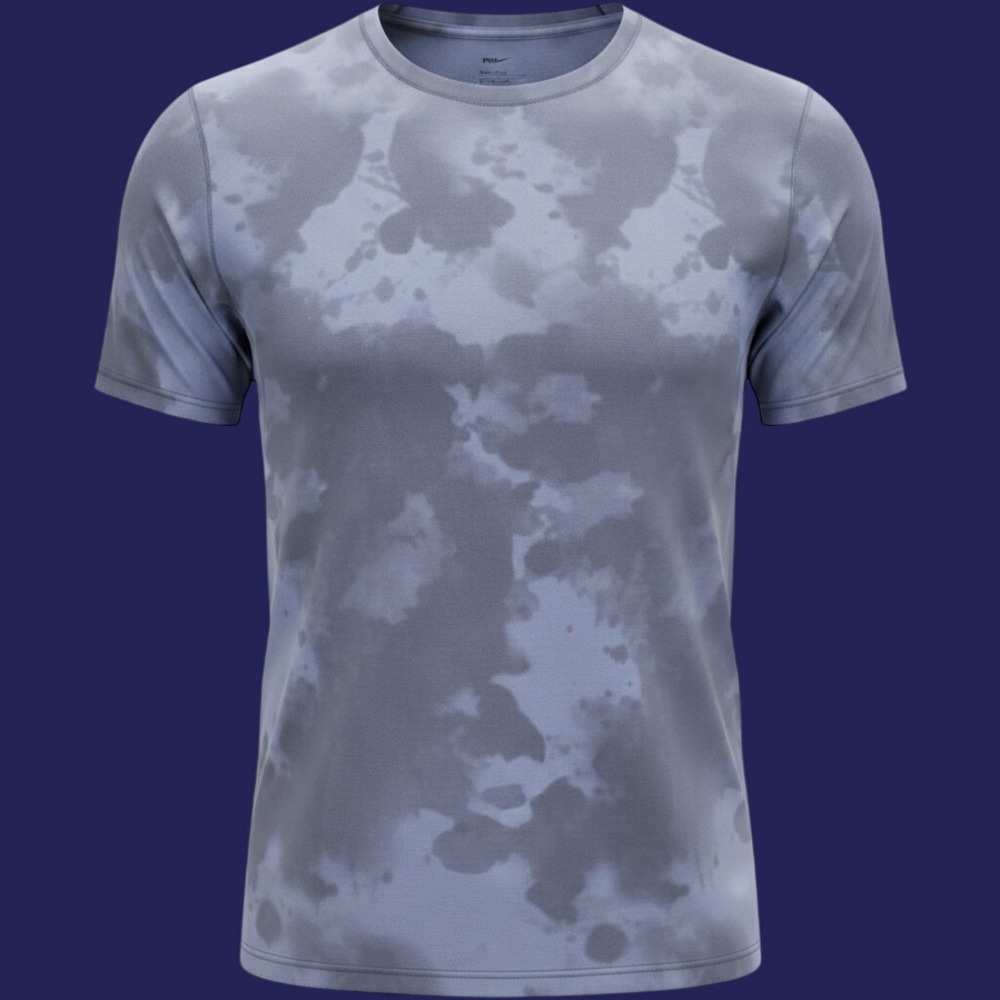 Nike Yoga Dri-FIT T-Shirt Mens Small Blue Tie Dye Training DX0922-015